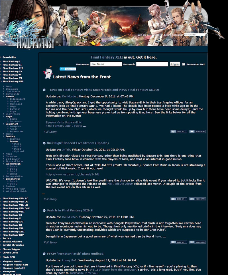 Illustration for article titled The Final Fantasy Fansite That Changed Thousands Of People's Lives